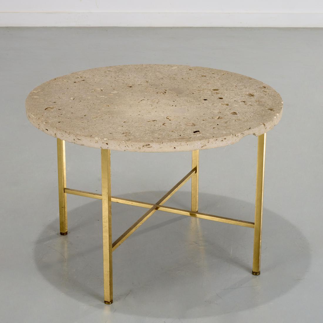 Harvey Probber, coquina and brass lamp table (1 of 7)