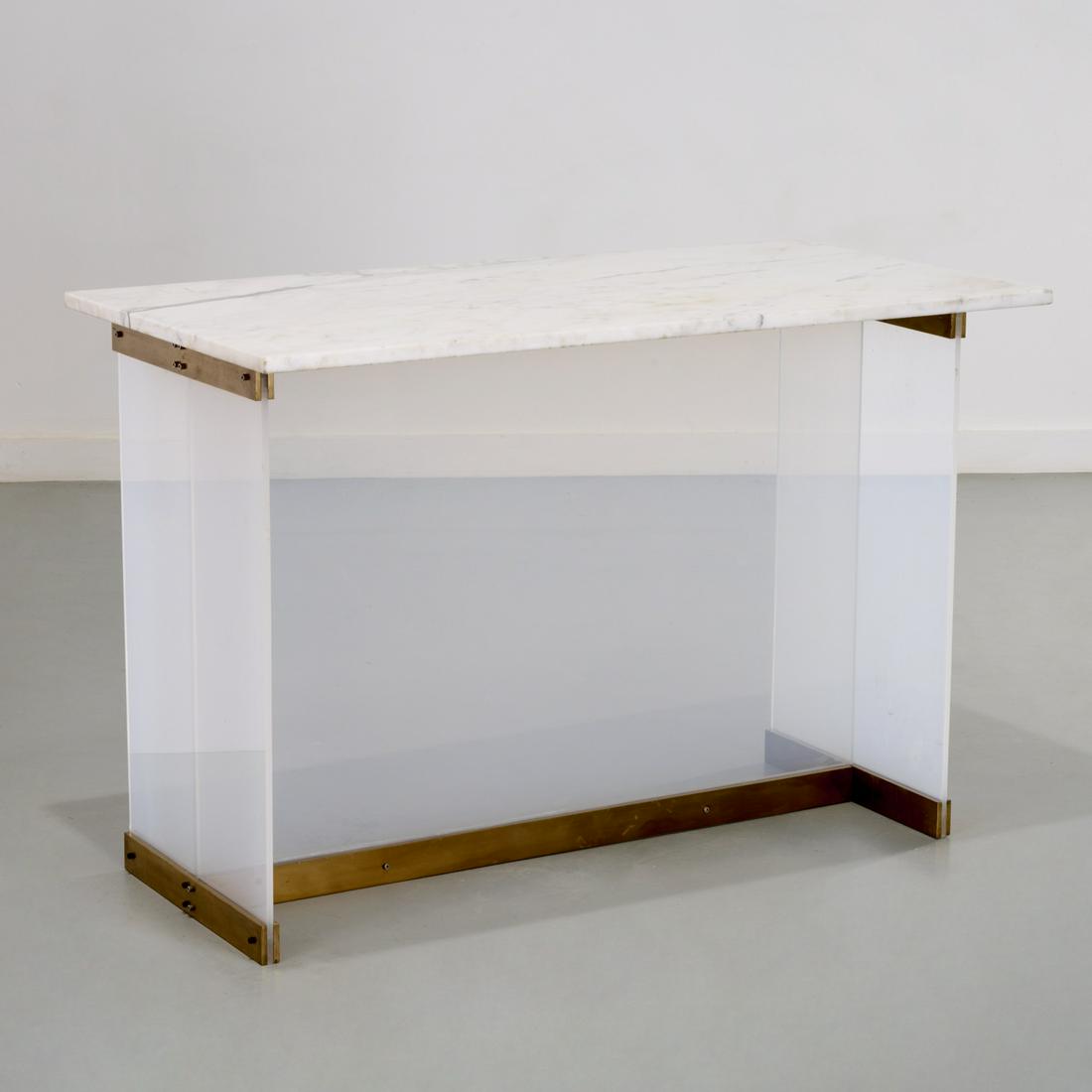 Albrizzi, Lucite, bronze and marble console desk (1 of 5)