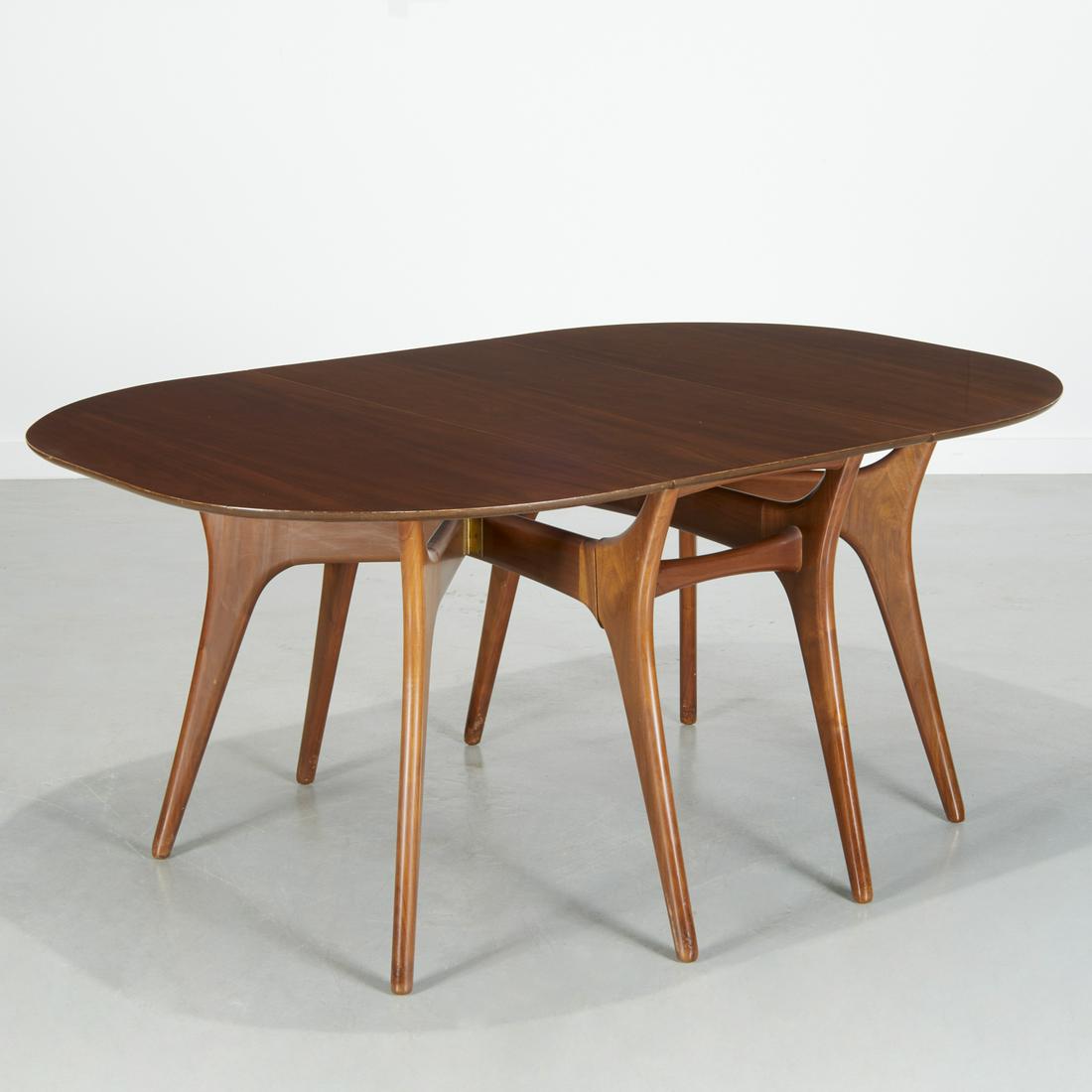 Vladimir Kagan, rare walnut drop-leaf dining table (1 of 9)