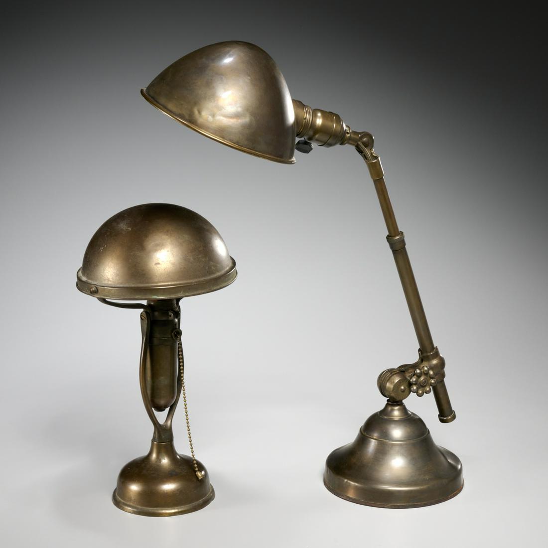 (2) Early 20th c. task lamps, incl. O.C. White (1 of 7)