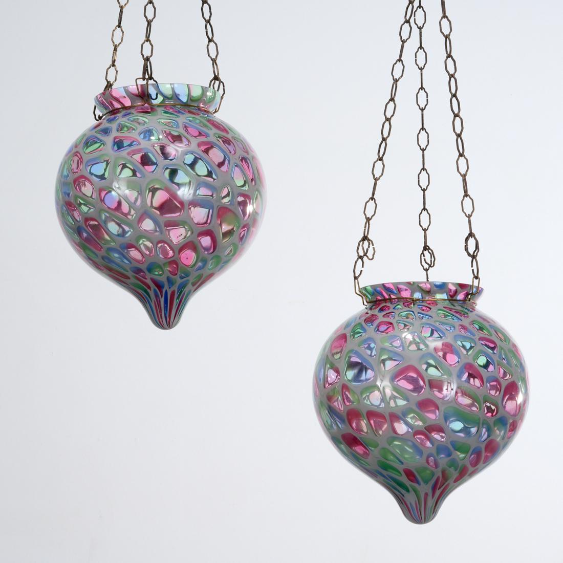 Pair Galliano Ferro Murano glass pendant lights (1 of 7)