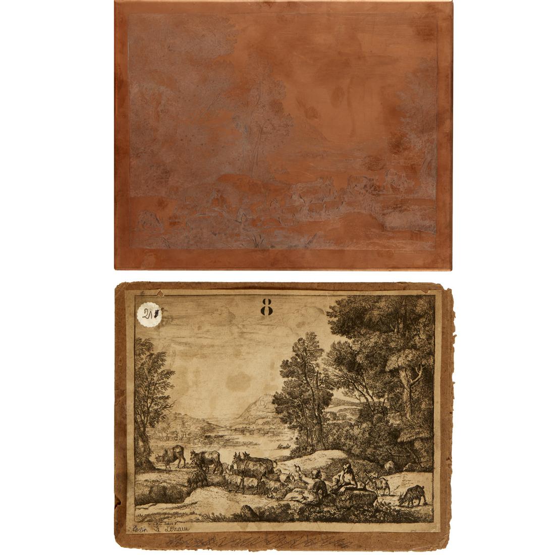 Claude Lorrain, copper printing plate & etching (1 of 9)