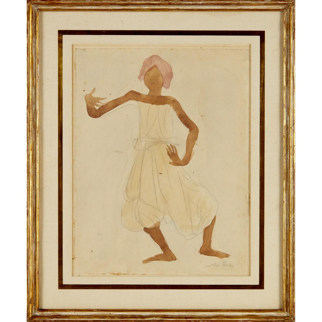 Auguste Rodin (attrib.), graphite and watercolor (1 of 7)