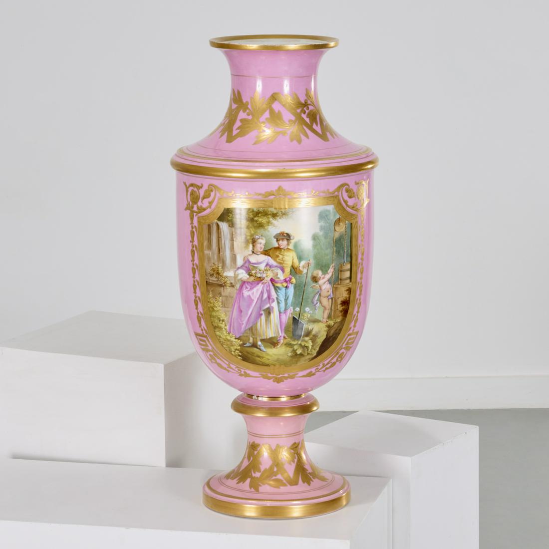 Large Sevres style floor vase, signed Quentin (1 of 11)