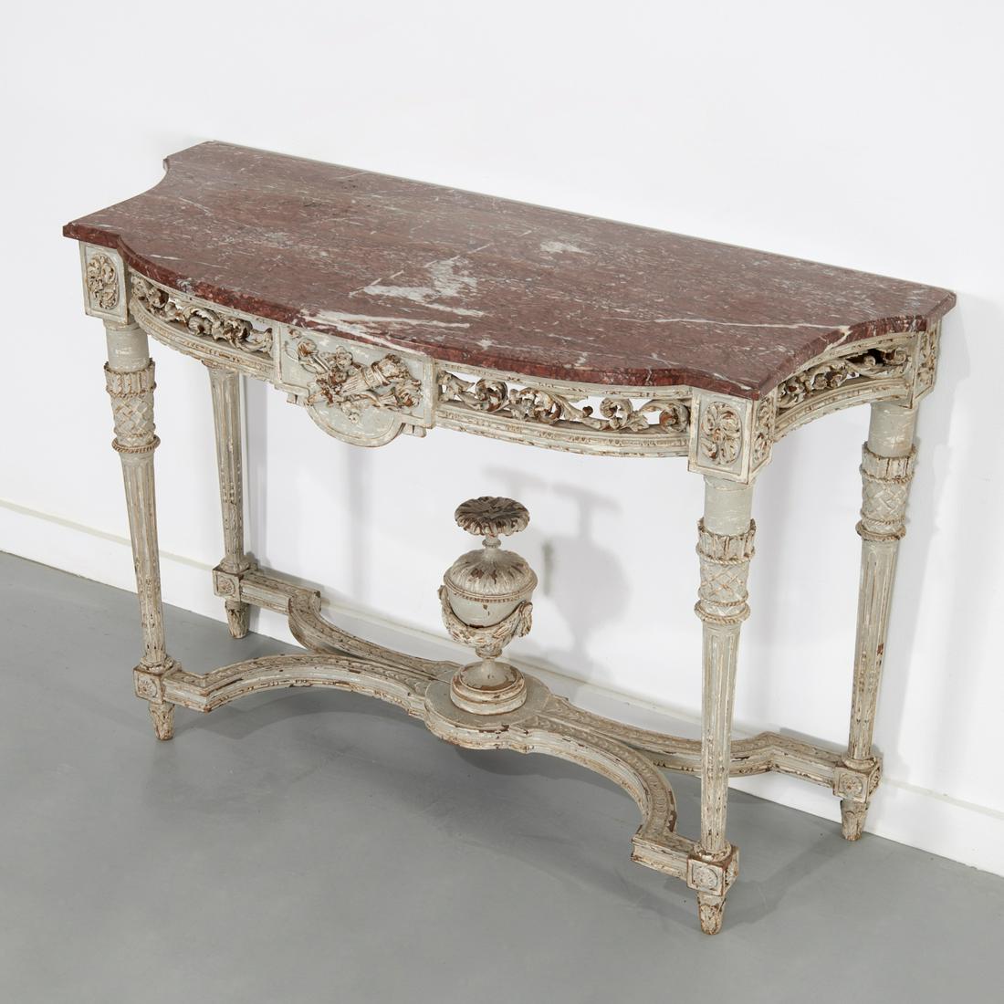Antique Louis XVI style painted wood console (1 of 7)