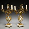 Pair Louis Philippe bronze candelabra lamps