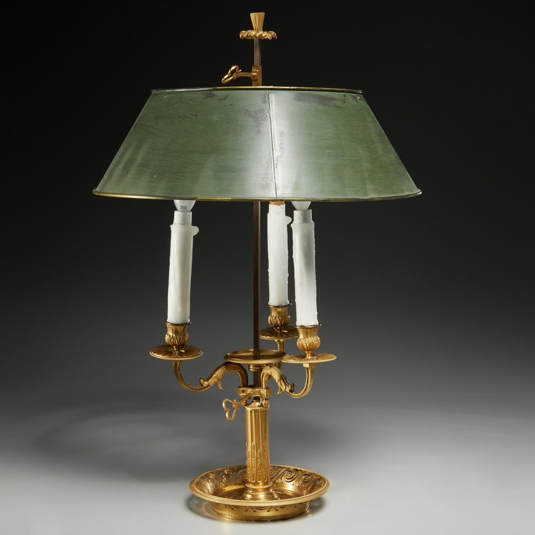 Antique Louis XVI style bronze bouillotte lamp (1 of 6)