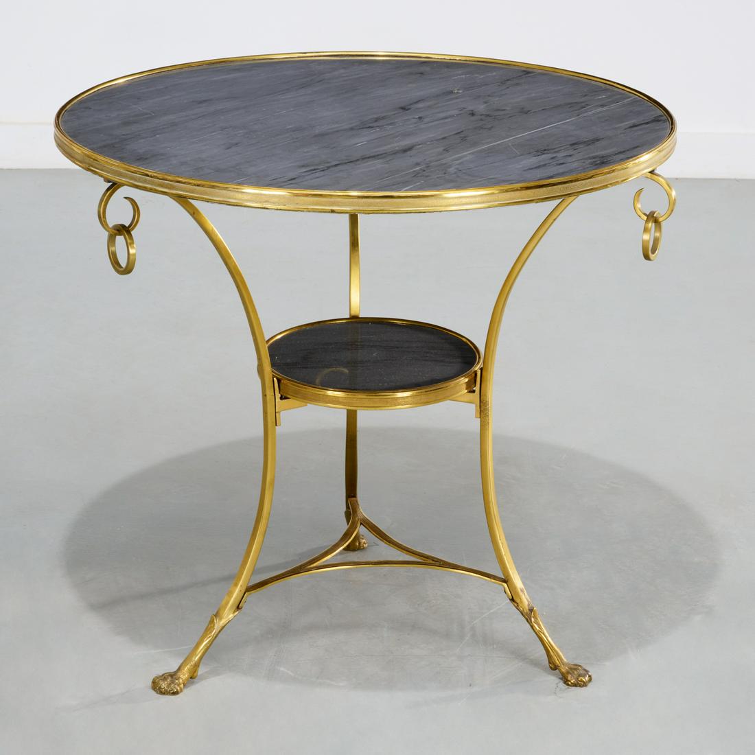 Louis XVI style gilt bronze marble top gueridon (1 of 6)