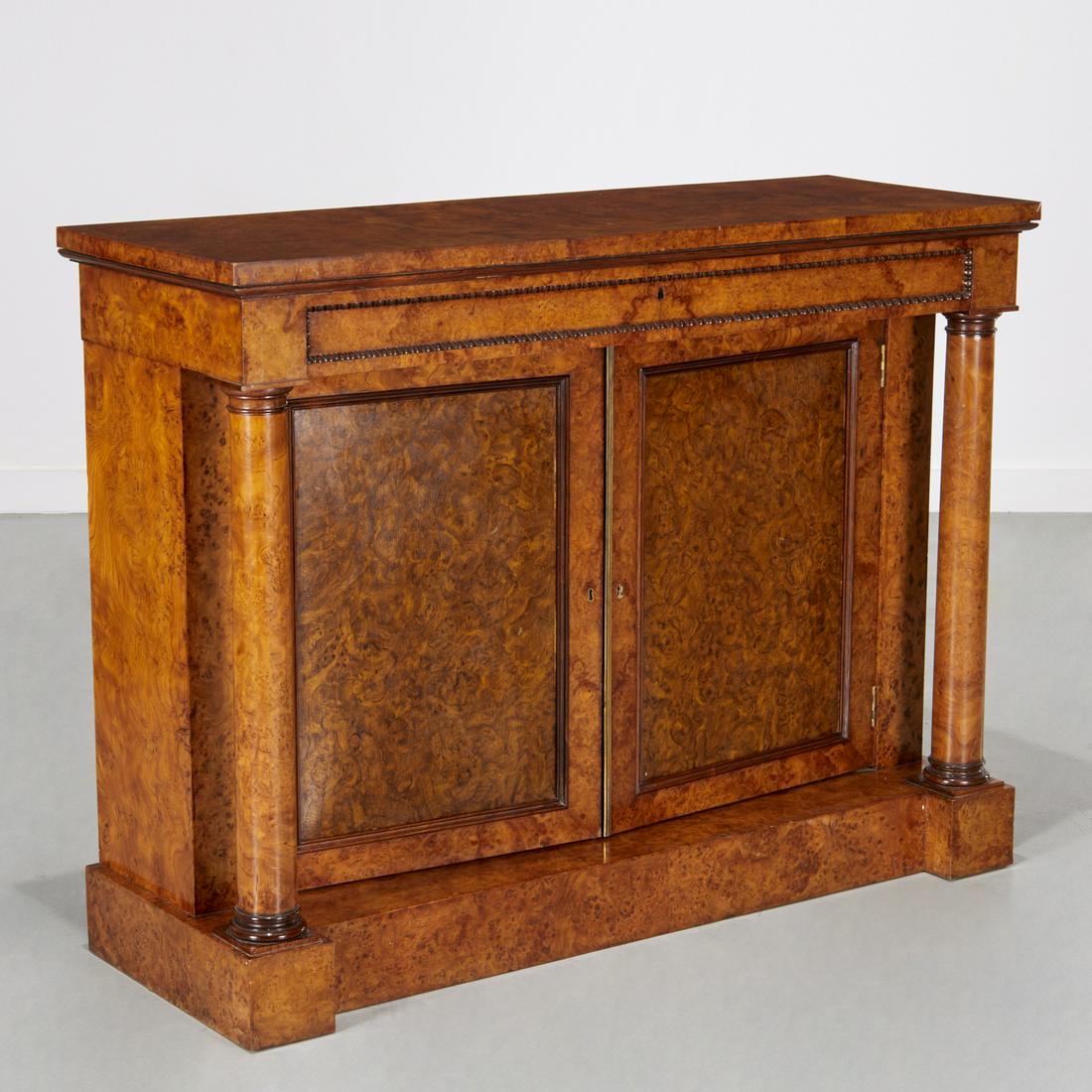 French Restauration burlwood console cabinet (1 of 9)