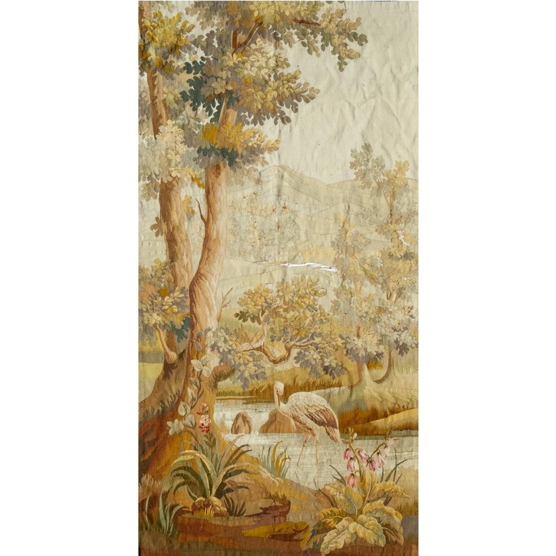 Large French verdure tapestry fragment (1 of 10)