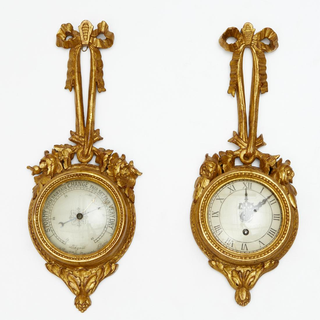 Antique Louis XV style clock and barometer set (1 of 8)