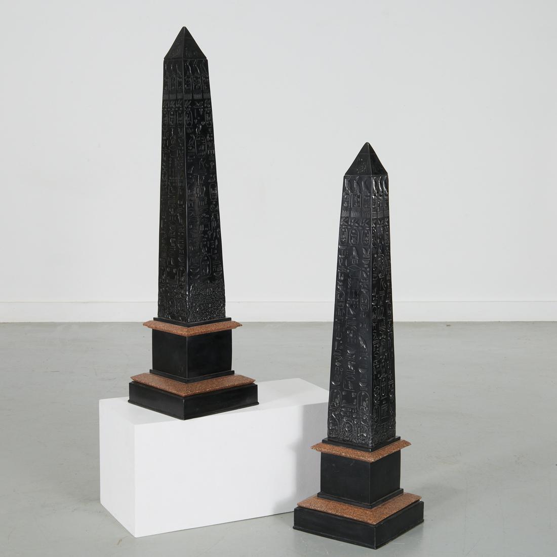 Huge pair Grand Tour style obelisks, 35" high (1 of 7)