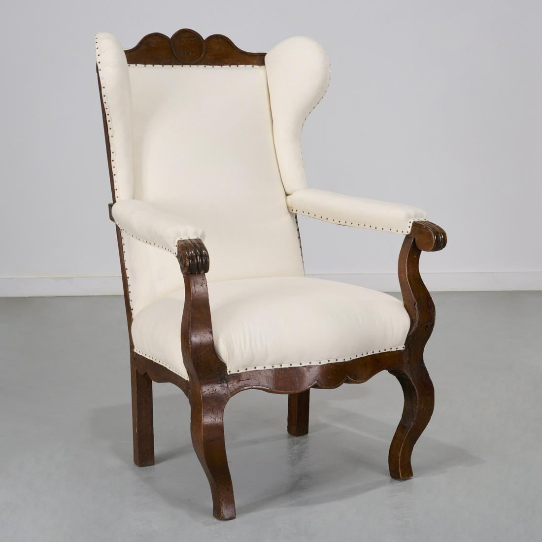 Anglo-Dutch walnut wingback armchair (1 of 9)