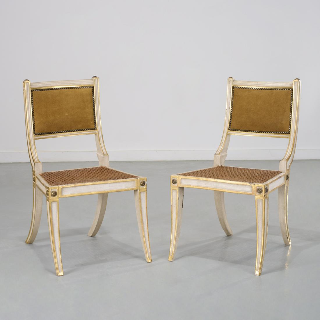 Pair Gustavian painted klismos chairs (1 of 7)