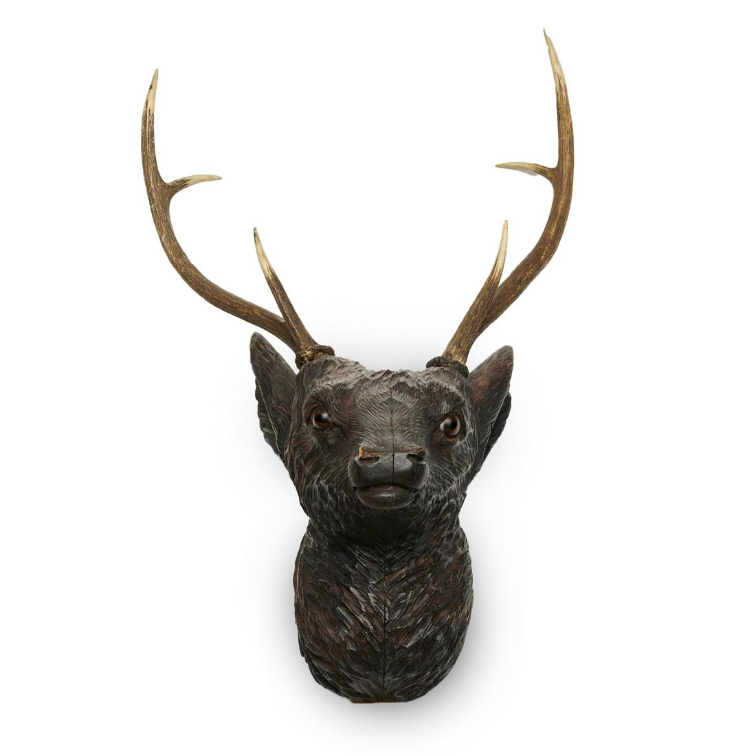 Large German Black Forest walnut deer trophy (1 of 8)