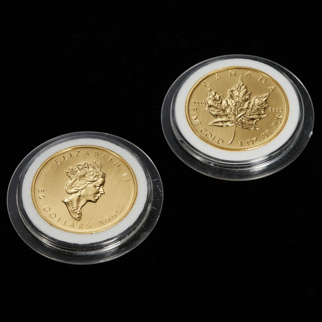 (2) 1991 Canadian 1 oz Gold Maple Leaf coins (1 of 5)