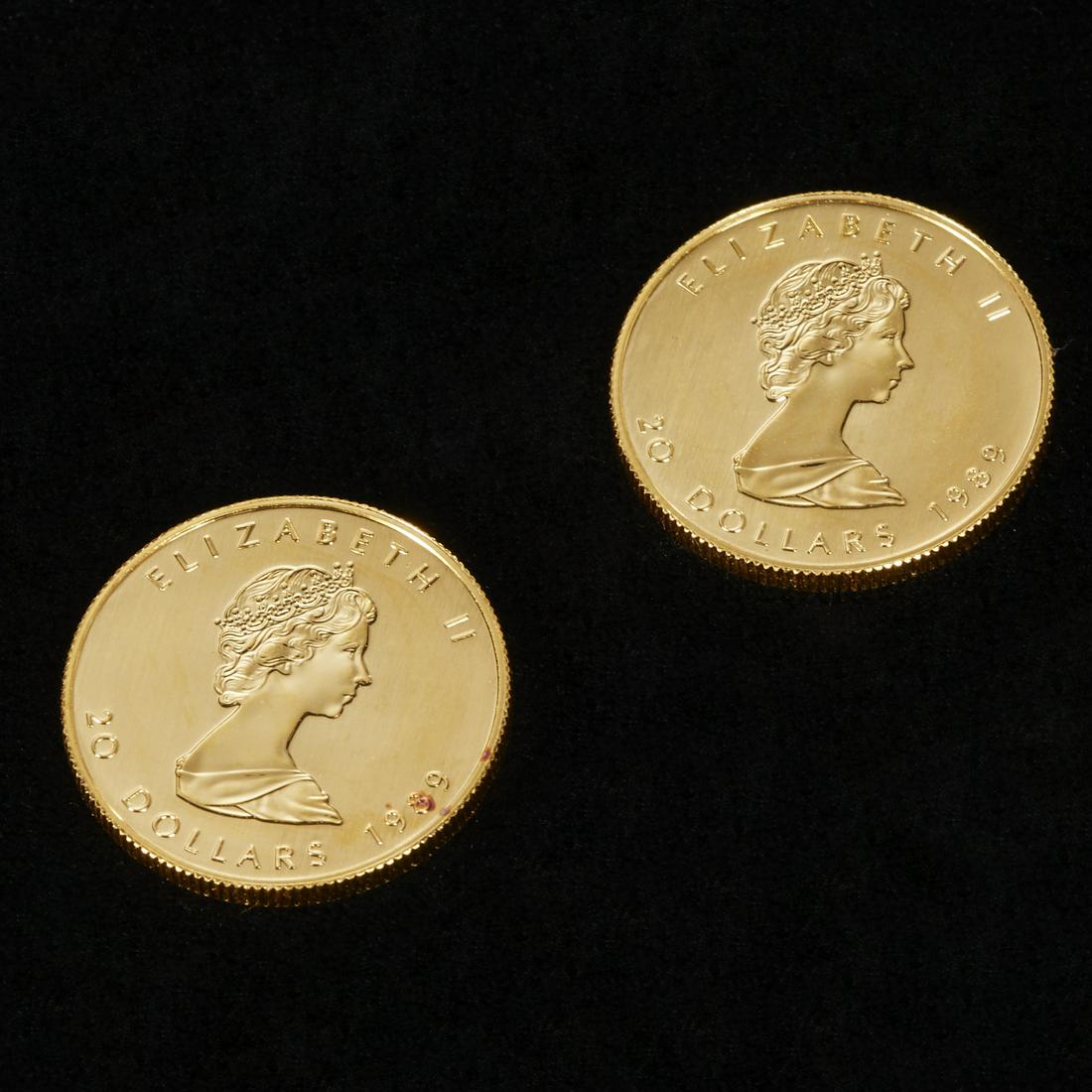 (2) 1989 Canadian 1/2 oz Gold Maple Leaf coins (1 of 6)