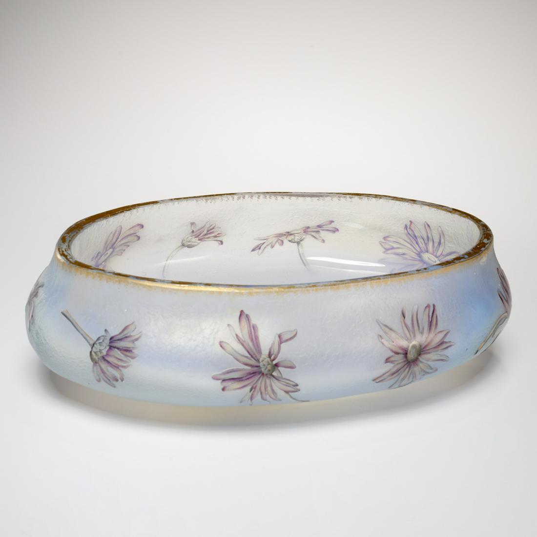 Daum Nancy enameled cameo glass bowl (1 of 6)