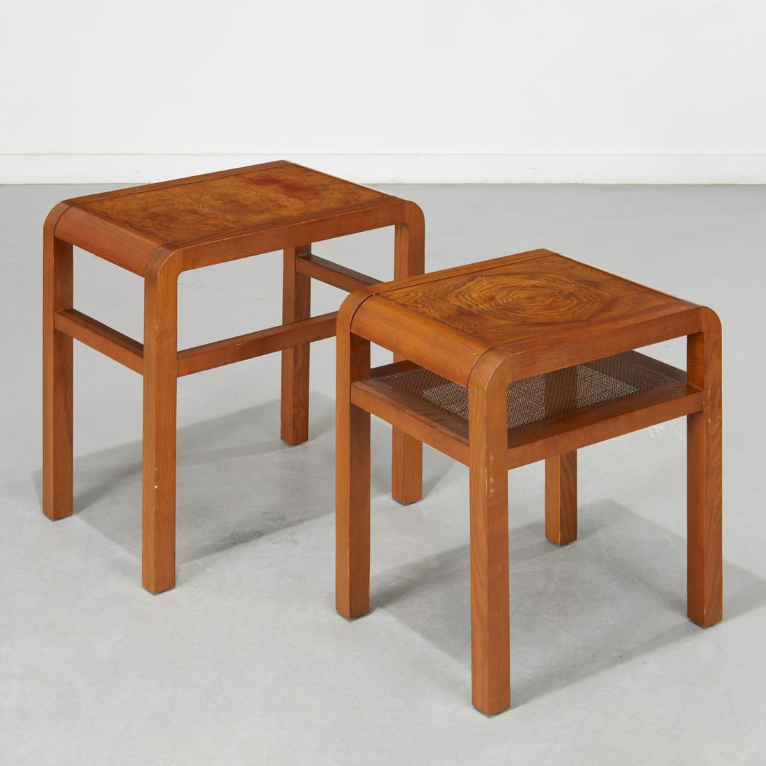 Designer burlwood waterfall nesting tables (1 of 8)