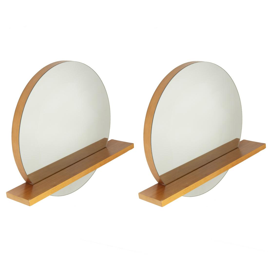 Pair Contemporary Designer mirrors with shelves (1 of 5)