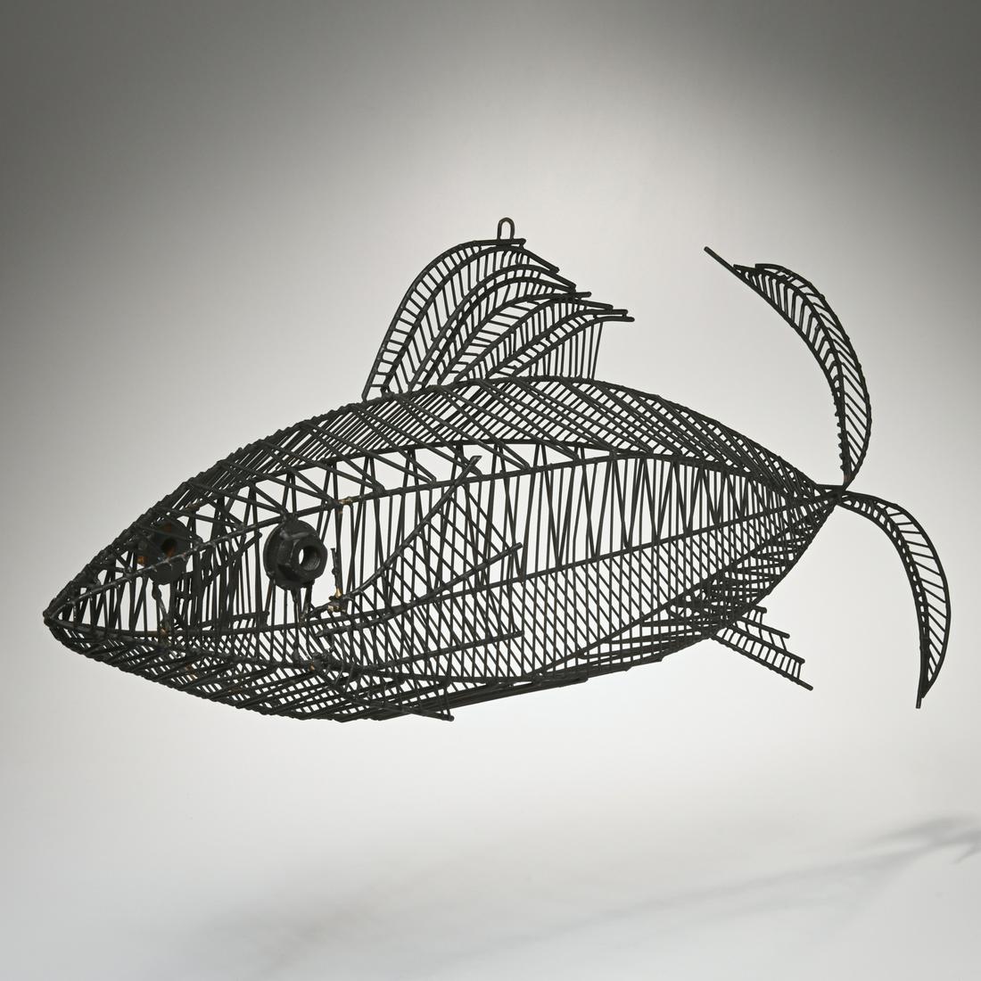 Large Mid-Century Modern wire fish sculpture (1 of 6)