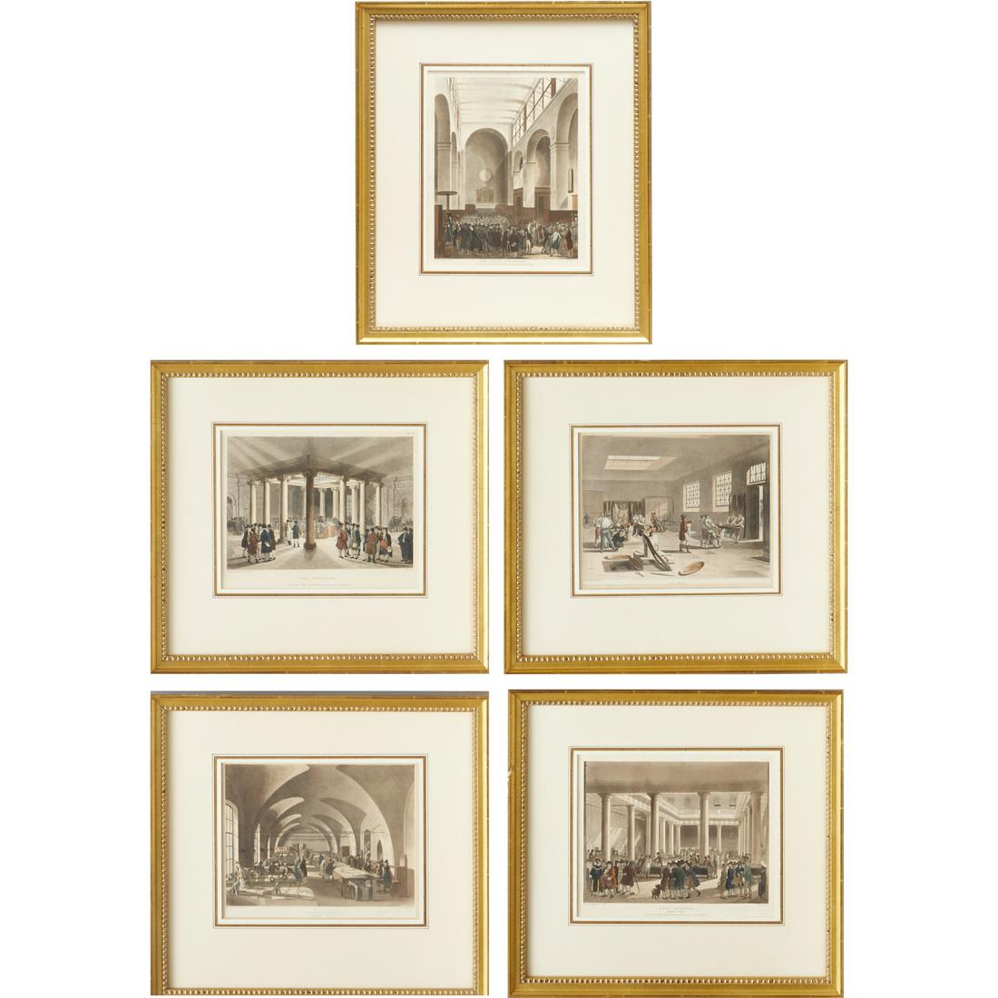 Group (5) aquatint engravings, ex Donald Heald (1 of 8)