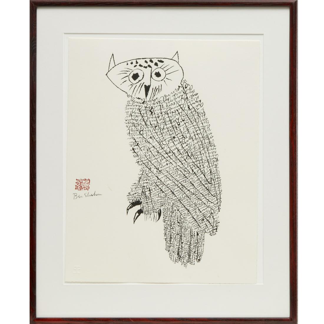 Ben Shahn, owl lithograph (1 of 7)
