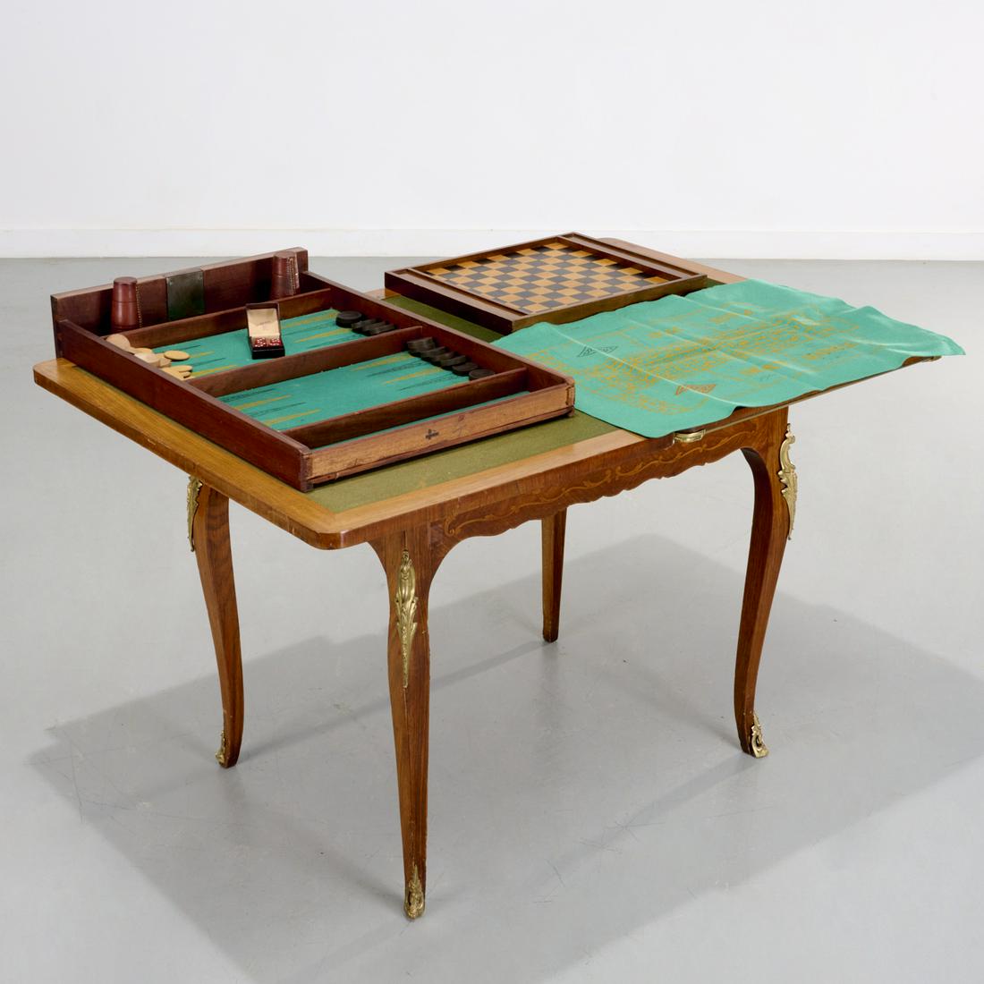 Louis XVI style marquetry inlaid games table (1 of 12)