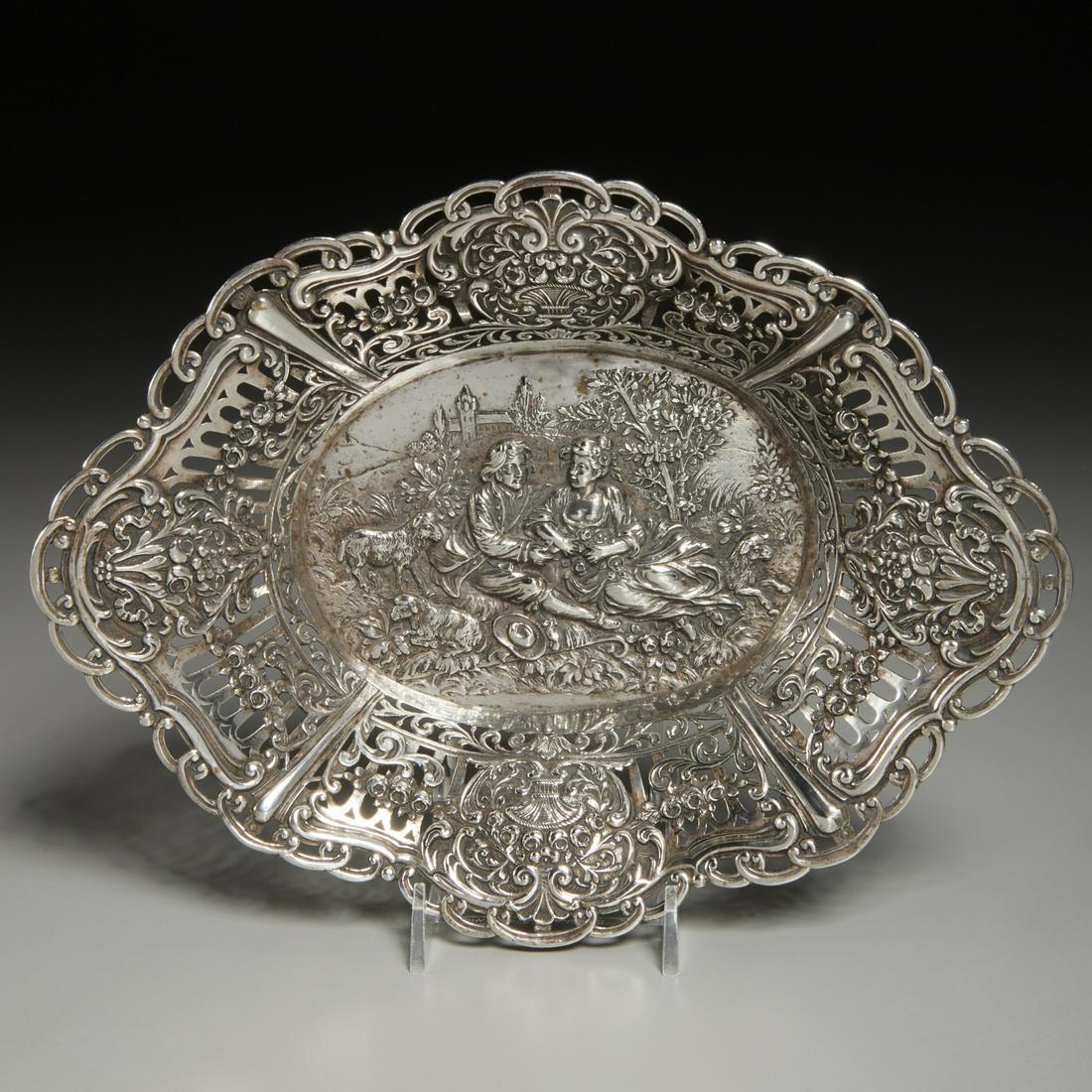 German .800 silver repousse reticulated bowl (1 of 6)