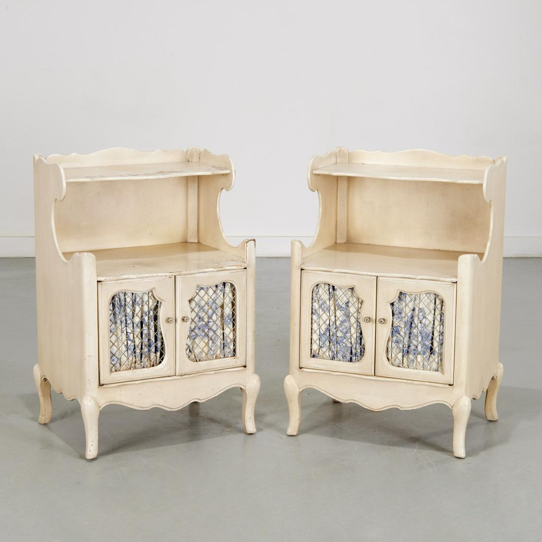 Pair French Provincial style painted nightstands (1 of 7)