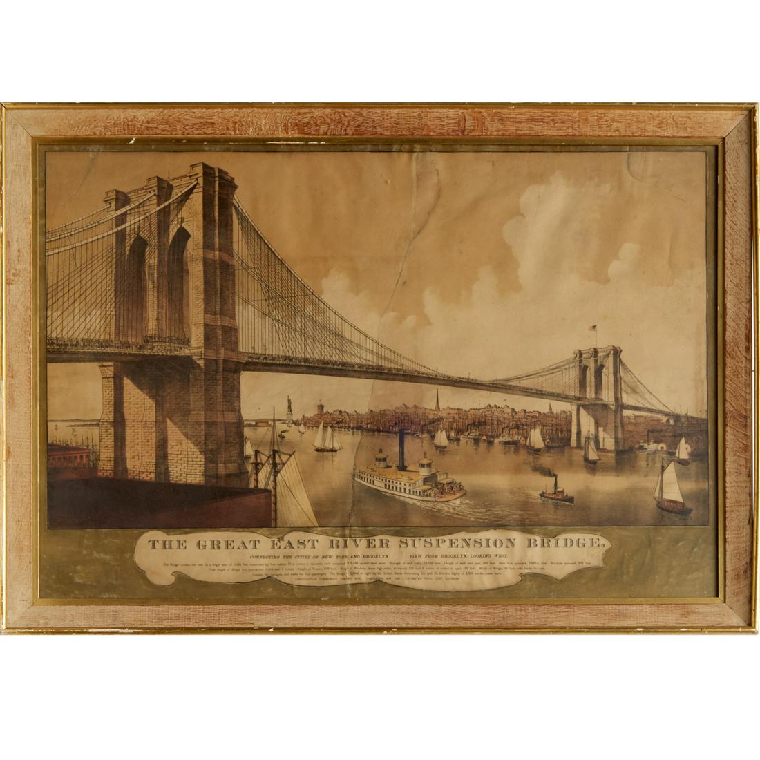 The Great East River Suspension Bridge, lithograph (1 of 7)