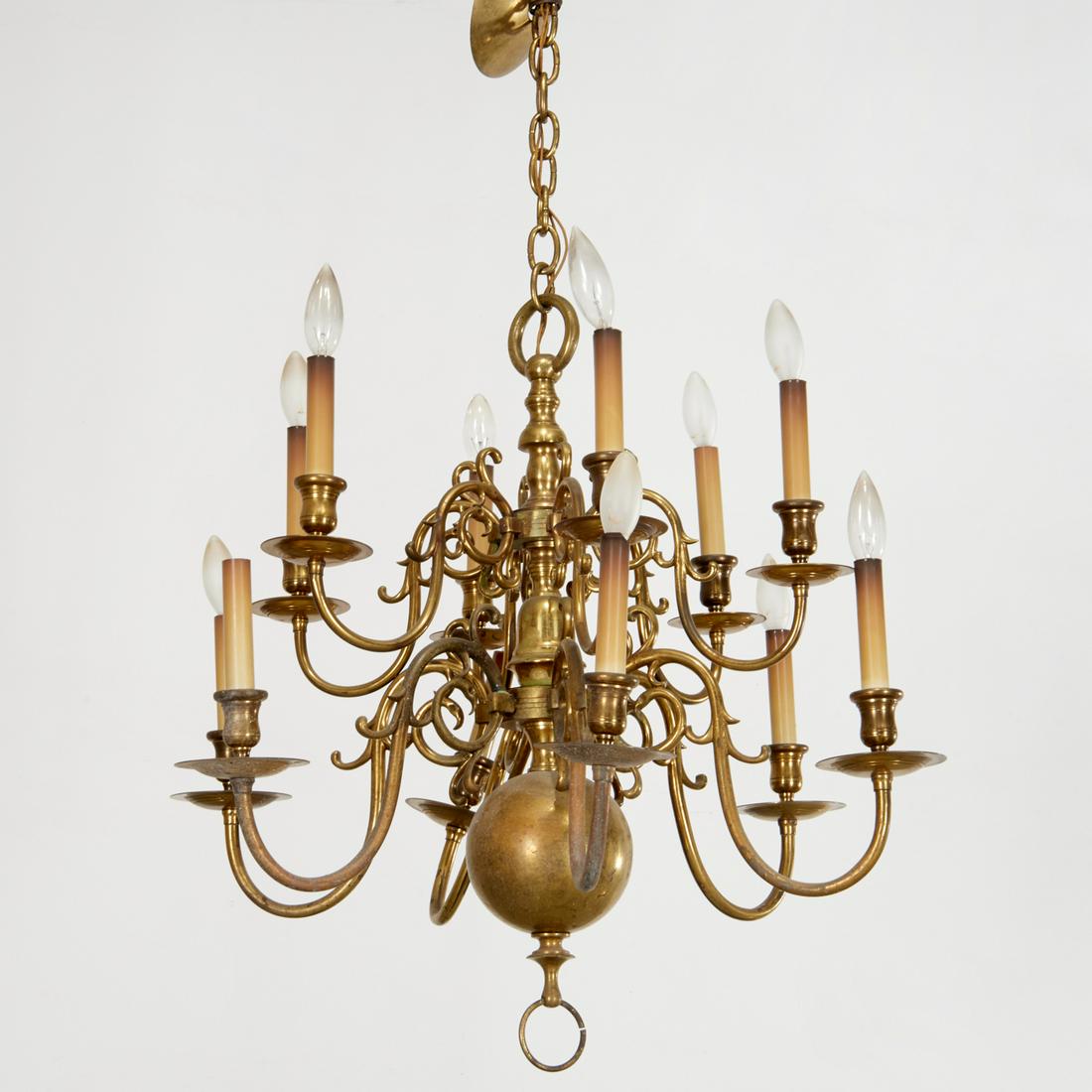Antique Dutch Baroque style brass chandelier (1 of 5)