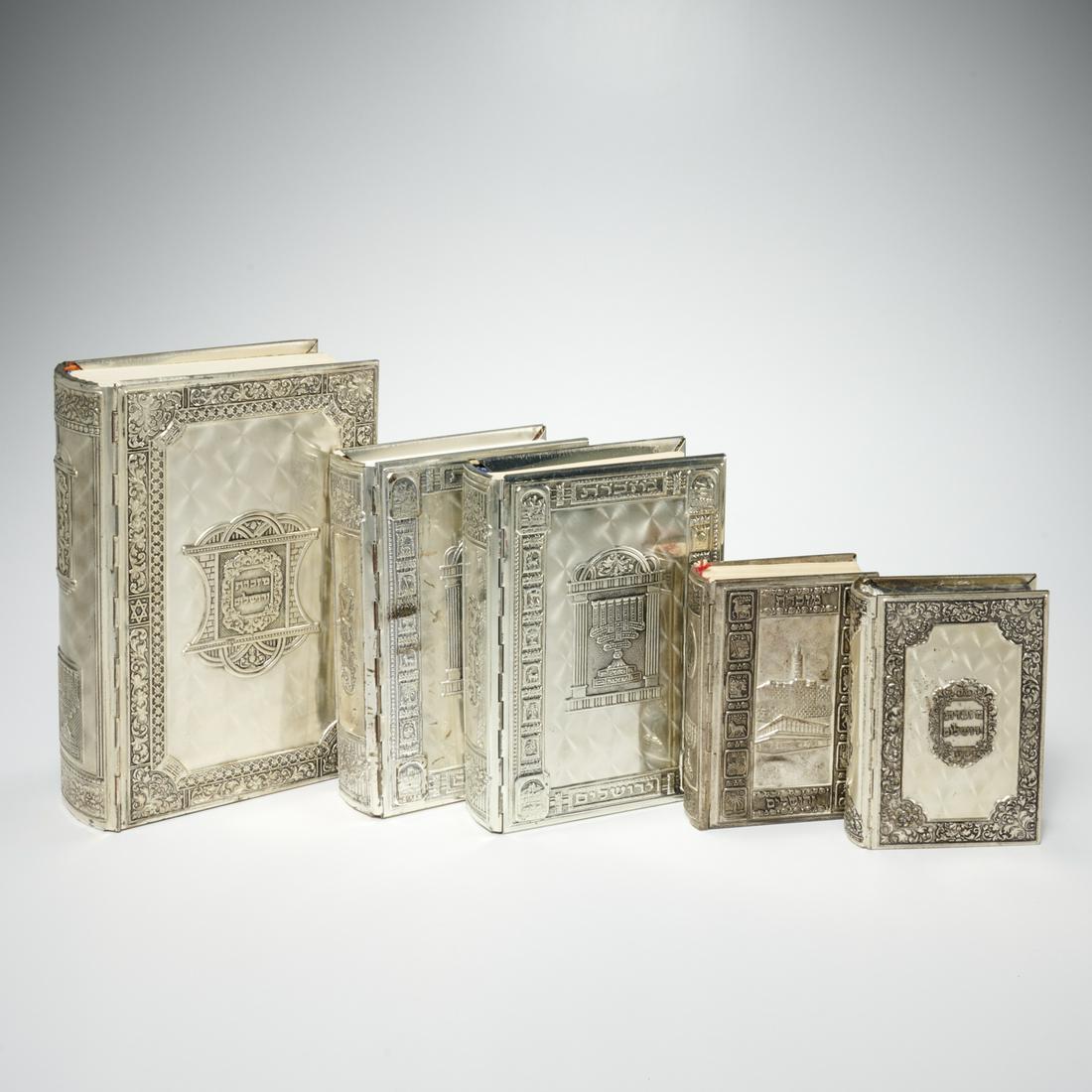(5) Hebrew Judaica prayer books with metal covers (1 of 7)