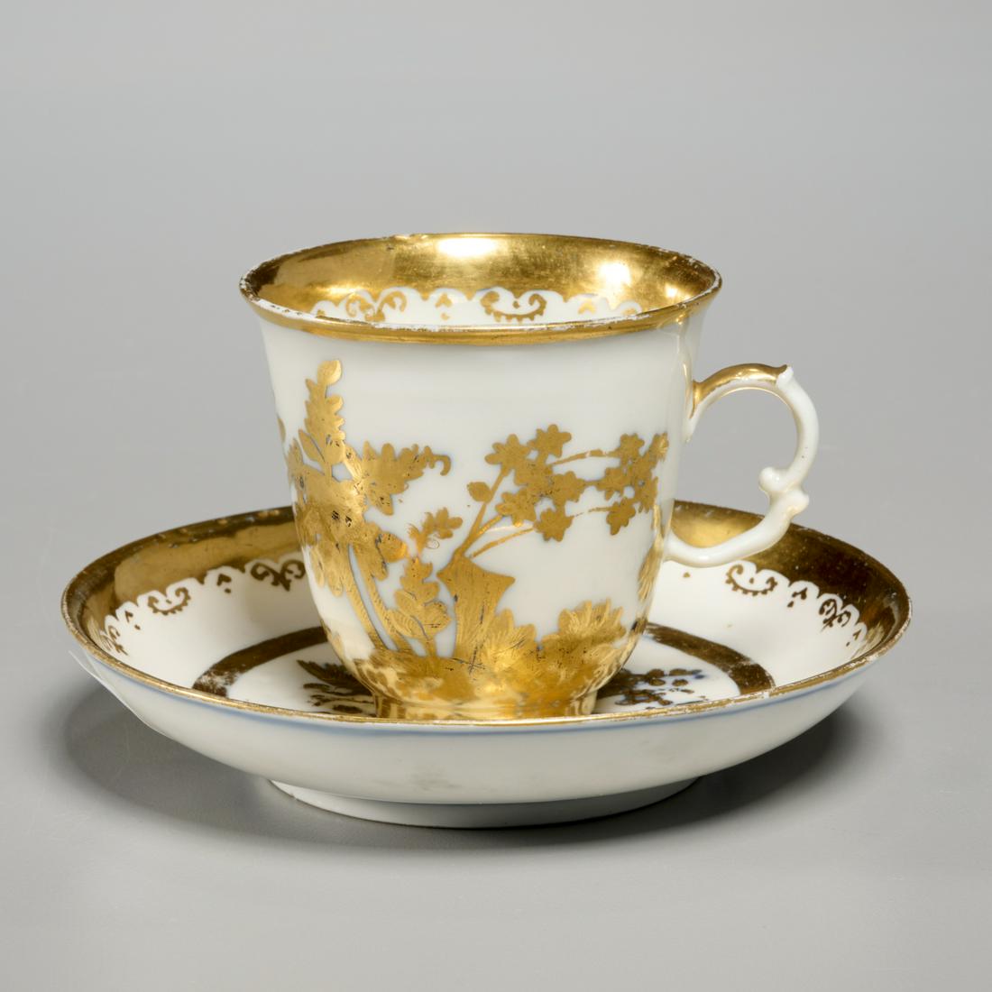 Antique Meissen gilt porcelain cup and saucer (1 of 8)