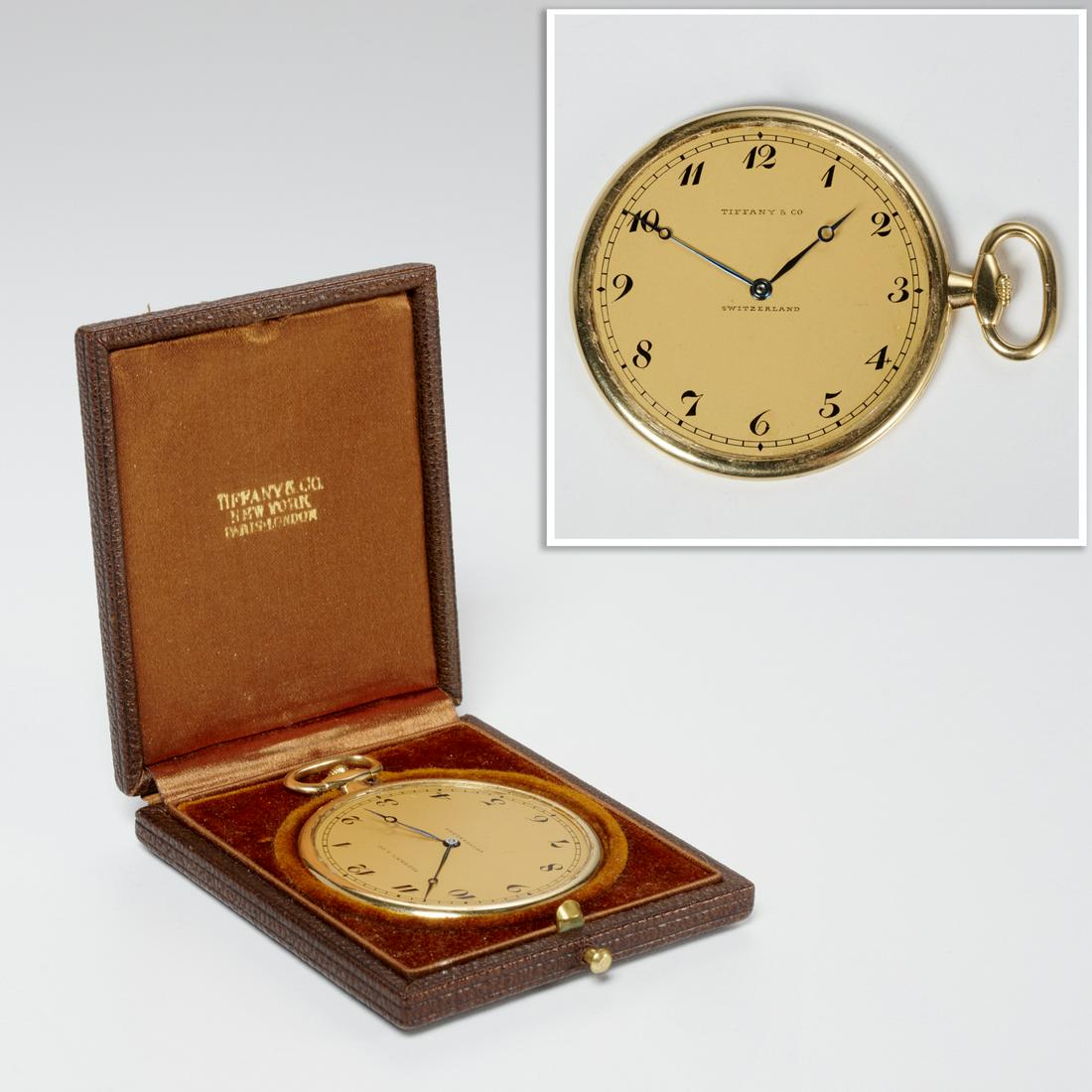 Touchon for Tiffany & Co. 18K pocket watch, 1912: Touchon for Tiffany & Co. 18K pocket watch, 1912, Commemorative watch, inside back cover engraved "Presented to the members of the Executive Committee of the Bankers Trust Company... June 13, 1912", s