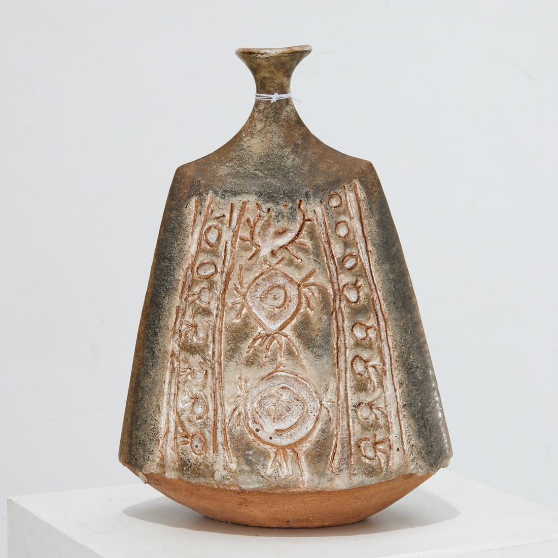 Large Mid-Century sgraffito pottery vase (1 of 6)