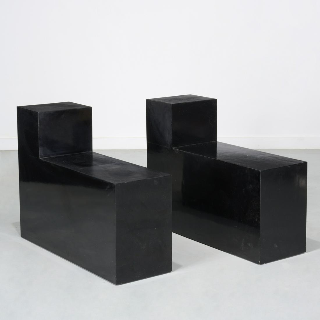 Pair custom piano lacquer pedestal side tables (1 of 6)