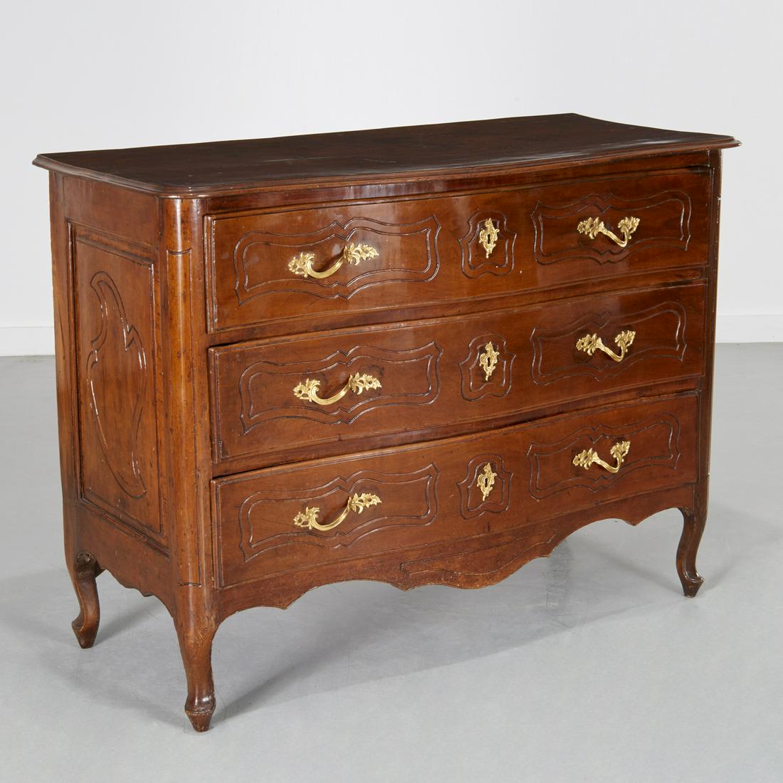 Louis XV Provincial carved walnut commode (1 of 9)