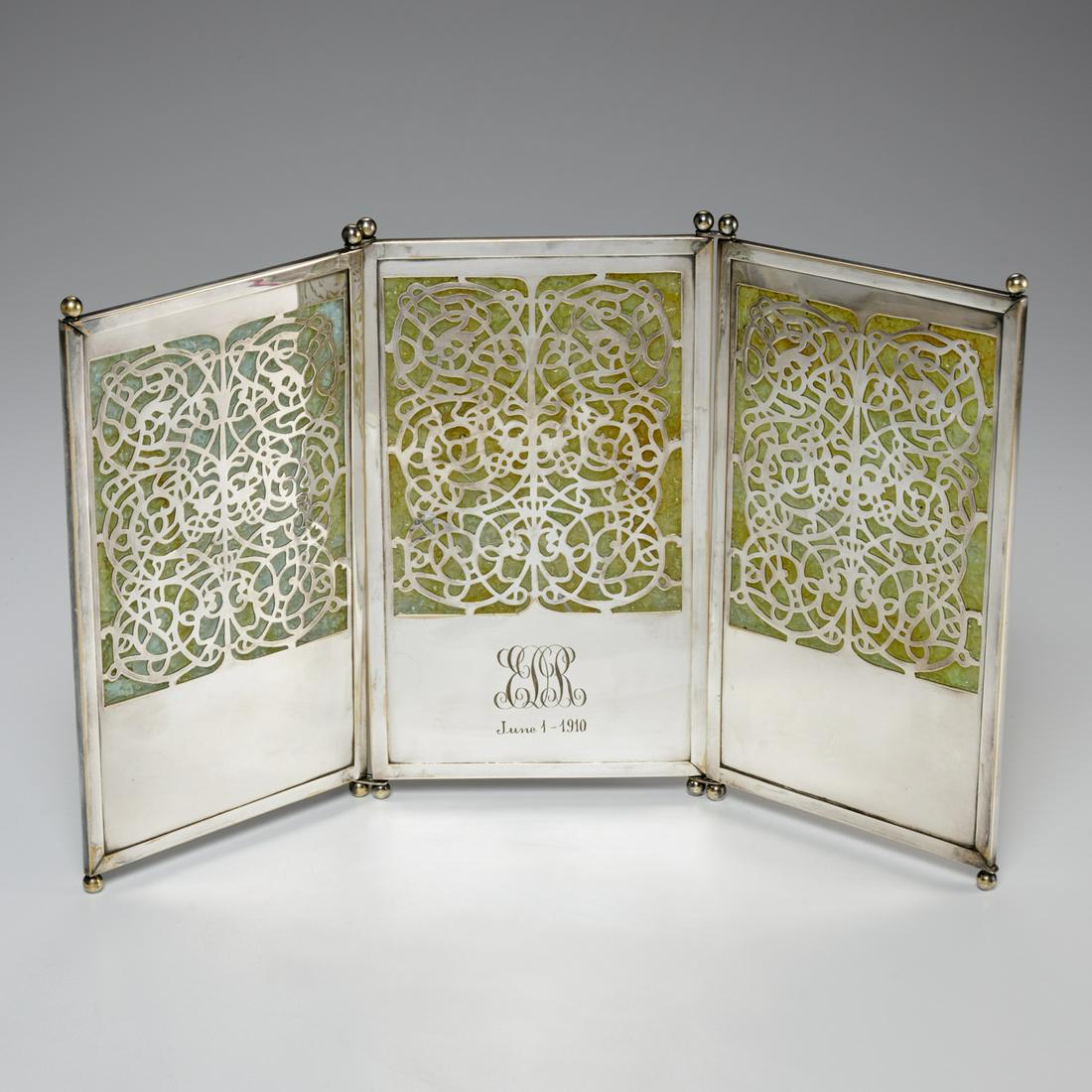 Art Nouveau silver plated table screen (1 of 8)