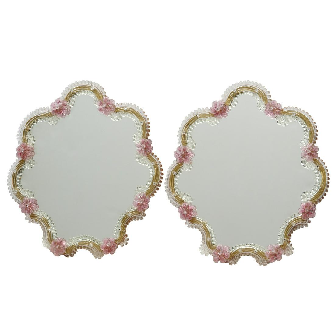 Pair small Venetian glass mirrors (1 of 5)