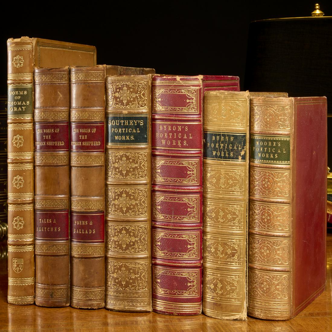 19th c. Poetry, fine binding, (7) vols. (1 of 14)