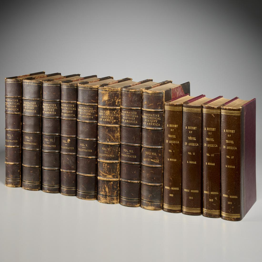 History of America, (12) vols., Winsor, Dunbar: History of America, (12) vols., Winsor, Dunbar, Justin Winsor. Narrative and Critical History of America, Houghton Mifflin, 1887-89, illustrated, Vols. I (Aboriginal America) through VIII (The Later H