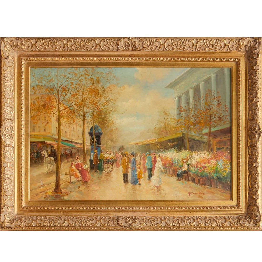 T. E. Pencke, Paris Street Scene, oil on canvas (1 of 5)