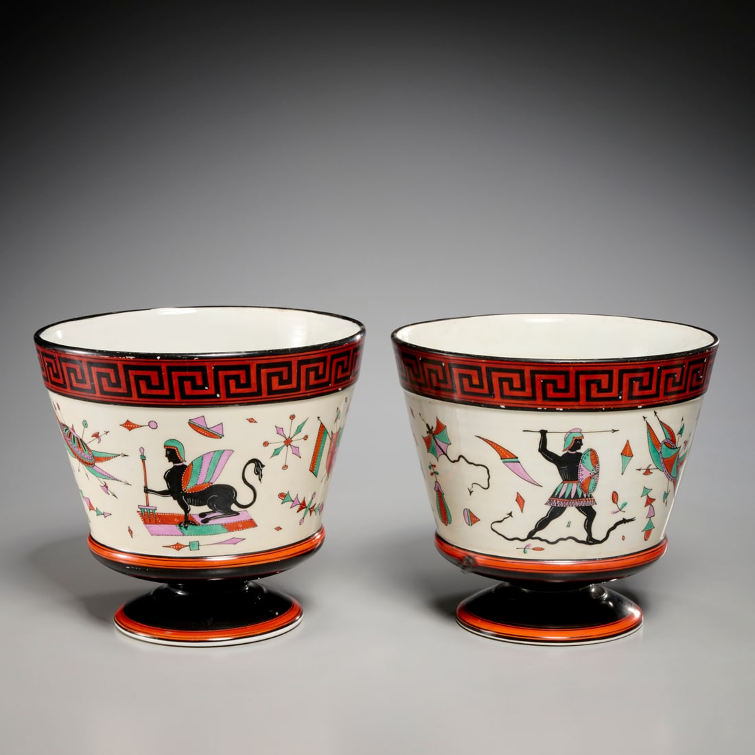 Fischer & Mieg, pair Etruscan Revival cachepots (1 of 7)