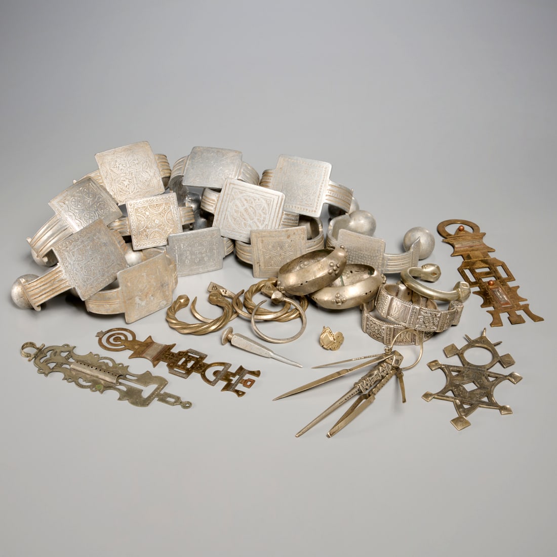 Tuareg Peoples, collection metal currency jewelry (1 of 7)