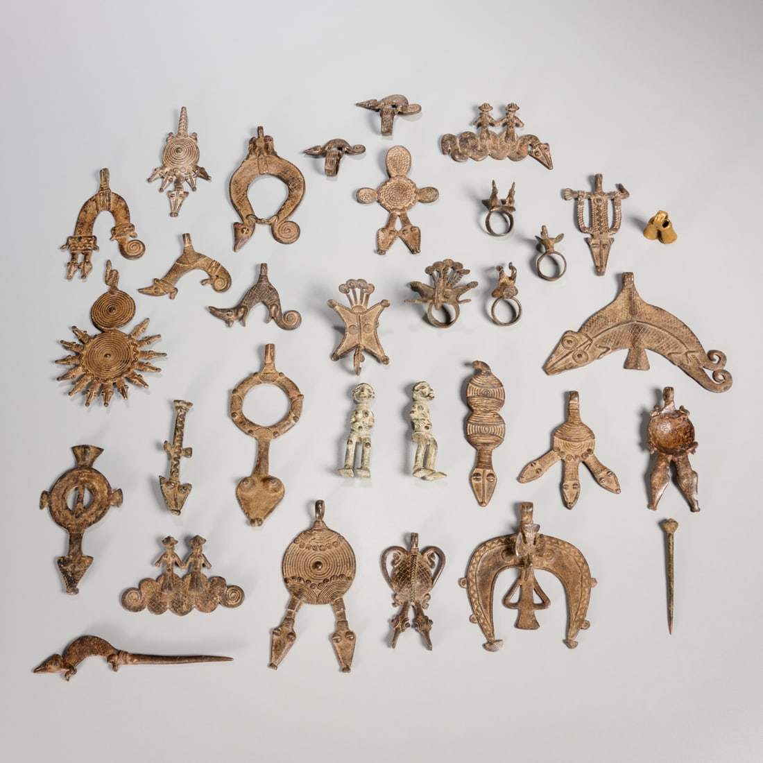 Collection West African metal currency jewelry (1 of 7)