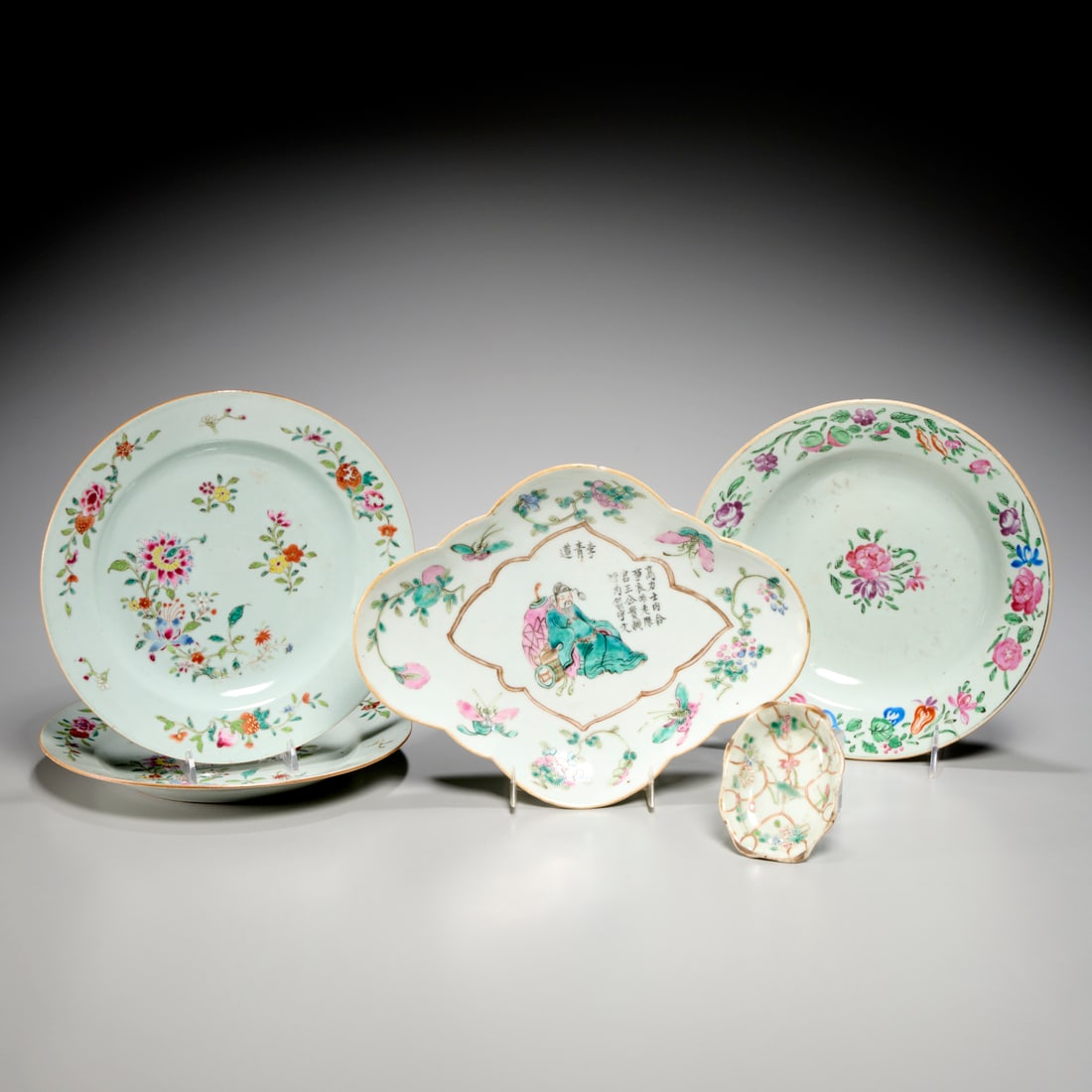(5) Chinese enameled porcelain tablewares (1 of 12)