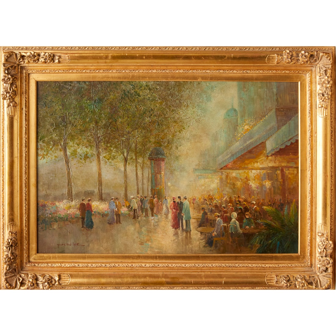 T. E. Pencke, Paris Street Scene, oil on canvas (1 of 5)