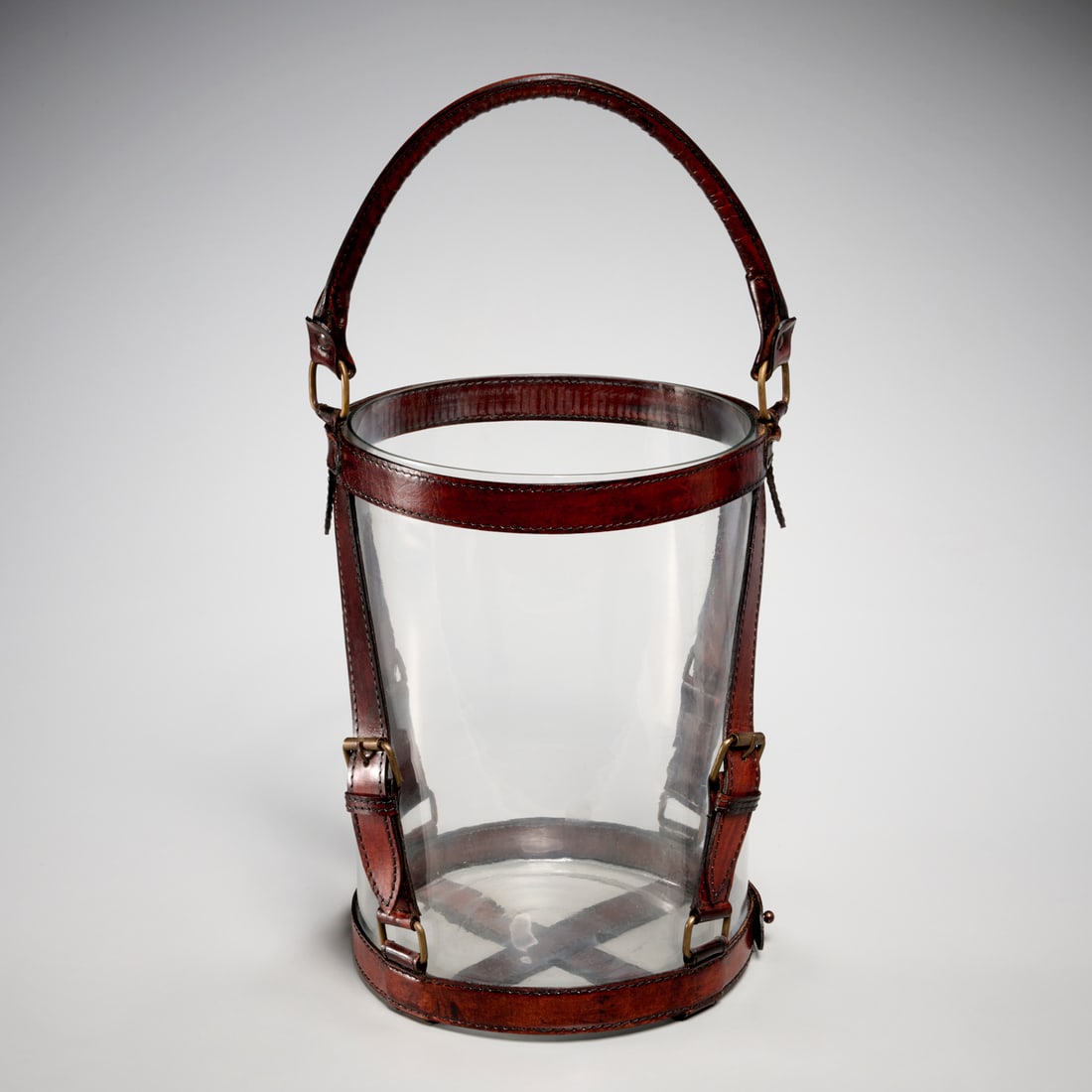 Large Hermes style leather strap photophore (1 of 7)