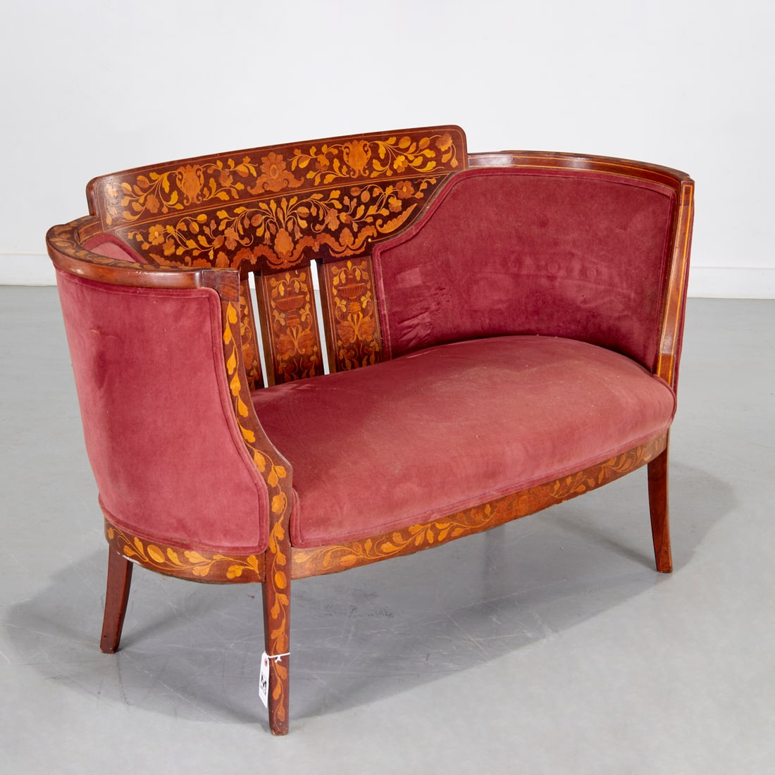 Dutch Neo-Classical marquetry inlaid settee (1 of 9)